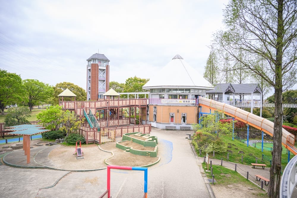 日本名古屋-戶田川綠地公園 遊樂軌道設施、步道動線與親子重點