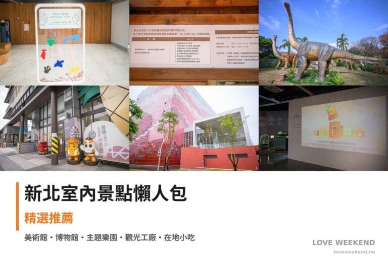 新北室內景點懶人包封面｜新北室內景點懶人包大全｜20+個雨天備案室內景點（朱銘美術館、黃金博物館九份金瓜石線、恐龍大復活關渡探險樂園）